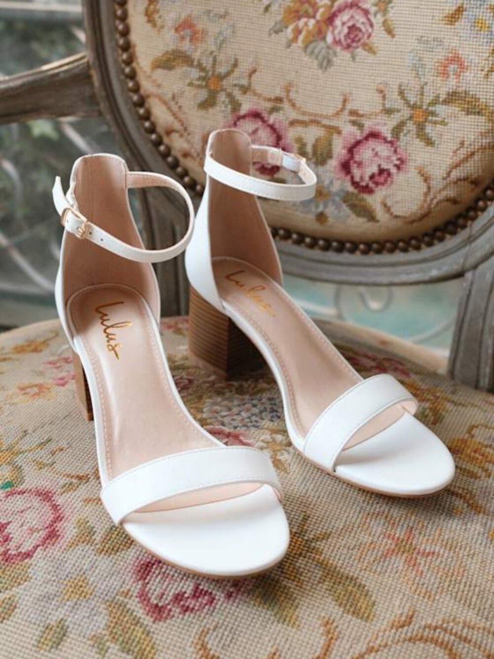 Lulus Harper White Ankle Strap Heels - Size 8.5